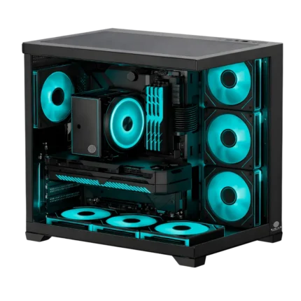 Matrix Black Cyan PC Case, Orion v4 14900k 5080 Gaming PC