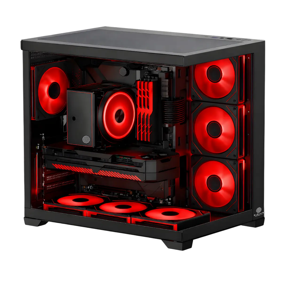 Matrix Black Red PC Case Atlas V3 5090 9850x3d Gaming PC