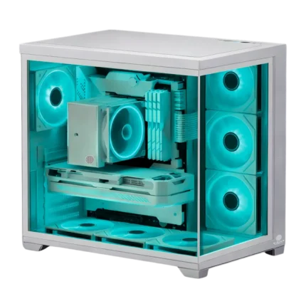 Matrix White Cyan PC Case