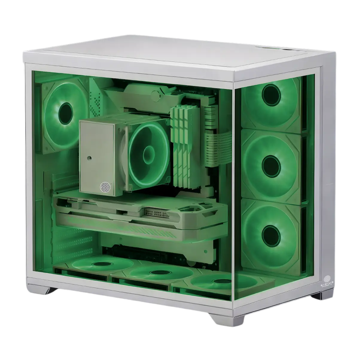 Matrix White Green PC Case