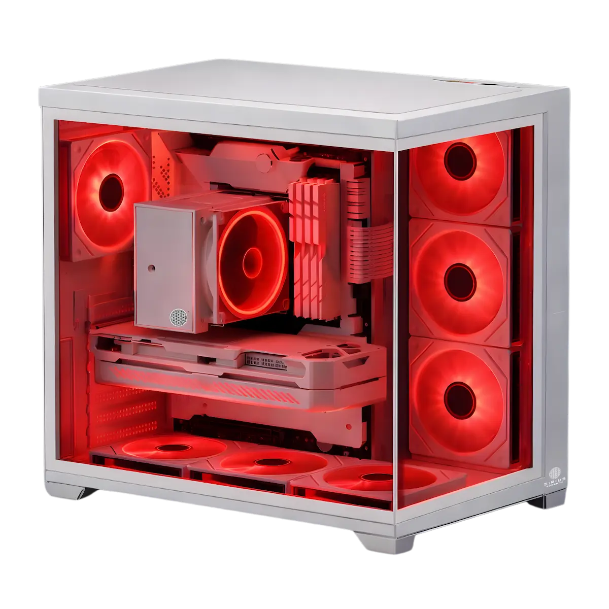 Matrix White Red PC Case