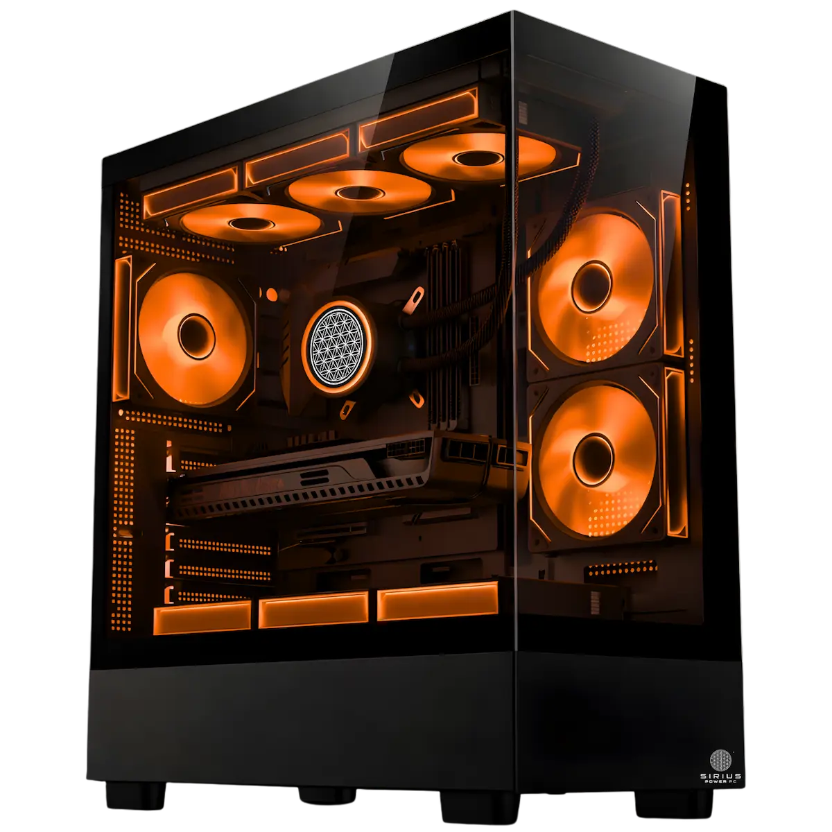 Satellite Black Orange PC Case